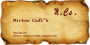Mirkov Csák névjegykártya